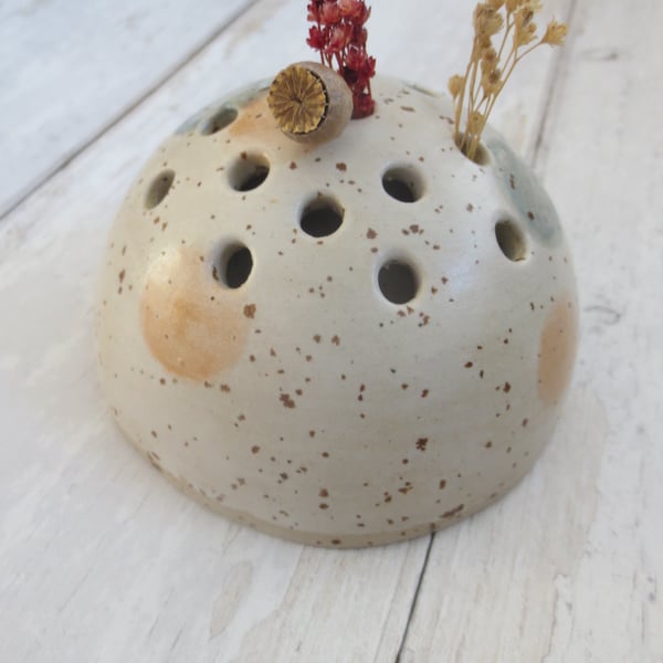 FLOWER BRICK hand-built stoneware pottery in satin white