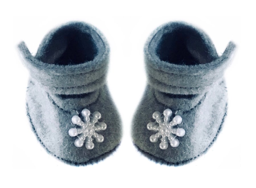 Reserved for Sarah - Grey Snowflake Shoes