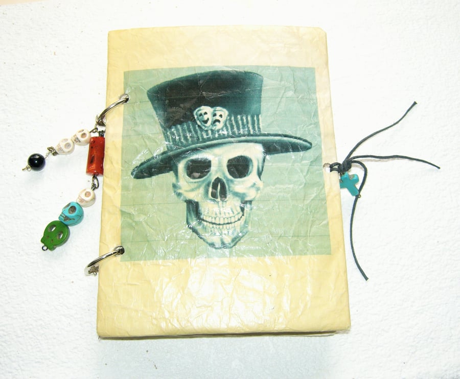 OOAK Handemade Gothic Skull Vintage Style Notebook