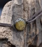 Harris Tweed Resin Bracelet, Yellow, Adjustable Cotton Cord, Made in Scotland