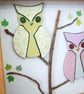 Handcut Paper Owls In Wooden Box Frame Display - Image 1