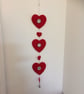  Red Felt Heart Garland. (004) - Image 1