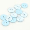 Blue & White Stripe pattern, 18mm,  Round Plastic buttons