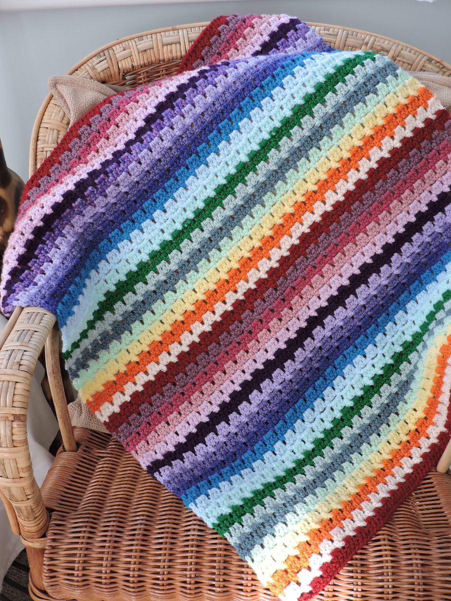 Baby Blanket Striped Crochet