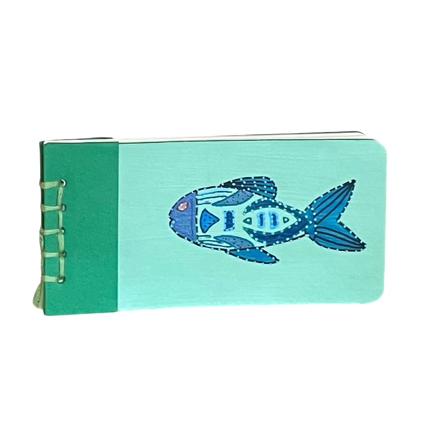 Small hand made notepad with hand painted cover design