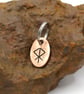 Recycled Oval Copper Courage Bindrune Split Keyring Charm, Bag Charm. - Image 4