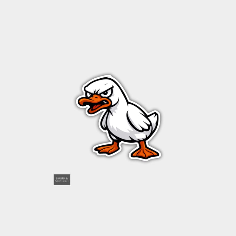 Funny Novelty Vinyl Sticker - Grumpy Goose