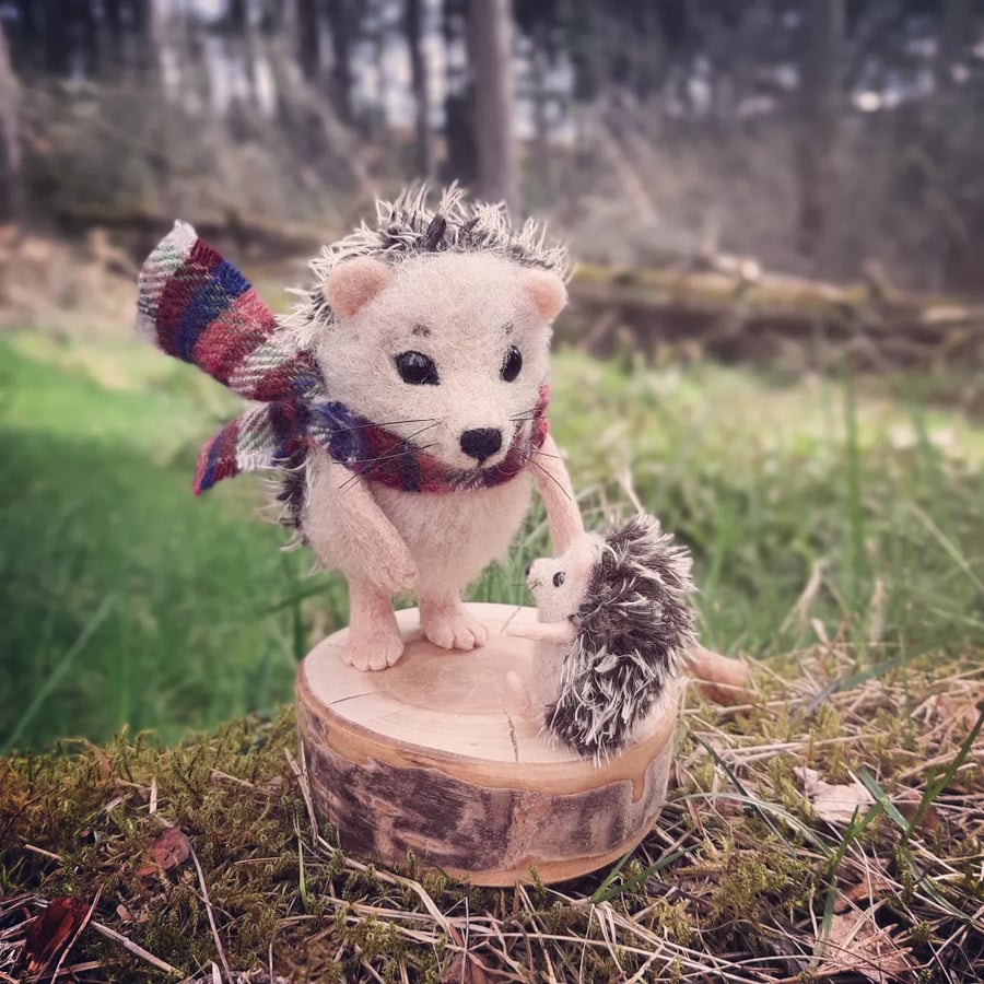 Needle Felted Hedgehogs - Standing 