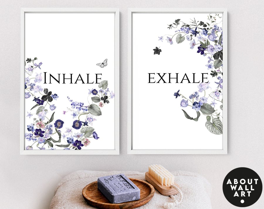 Tropical Bathroom, Aesthetic Spa Decoration, Quotes Prints, Botanical Prints Wal