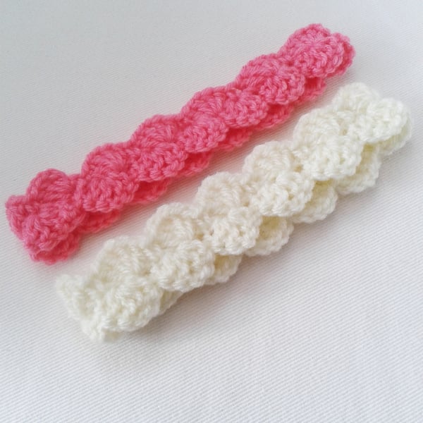 Baby girls childrens vintage style headband pair. Cute gift & hair accessories