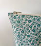 Make up bag, small toiletry bag, water resistant lining, in cream and blue - Image 5
