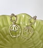 Tulip Sterling Silver Earrings on Hammered Circle Studs - Image 2