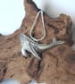 Handmade Whale Necklace recycled pewter; Humpback Whale Sculpute Silver Snake Ch - Image 1