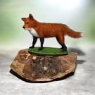 Mini needle felted fox, woollen sculpture, model