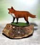 Mini needle felted fox, woollen sculpture, model
