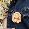 Anne of Cleves Wooden Pin Badge - Tudor Queen Pin - Six Wives of Henry VIII Gift