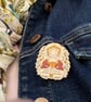 Anne of Cleves Wooden Pin Badge - Tudor Queen Pin - Six Wives of Henry VIII Gift