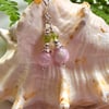 Designer Pink Kunzite & Peridot Sterling Silver Earrings 
