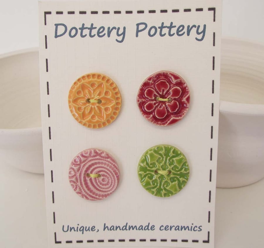 Set of four large  ceramic buttons