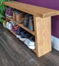 Handmade Rustic Wooden Shoe Rack Bench: Chunky 2-Tier Farmhouse Organizer Seat - Image 4