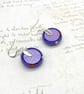 Skulls on purple fabric button dangle earrings -  Seconds Sunday - Image 9
