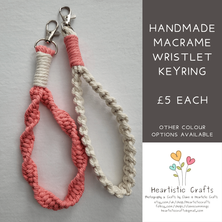 Handmade Macrame Wristlet Keyring