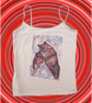 Handprinted lino bat gothic upcycled medium tank top