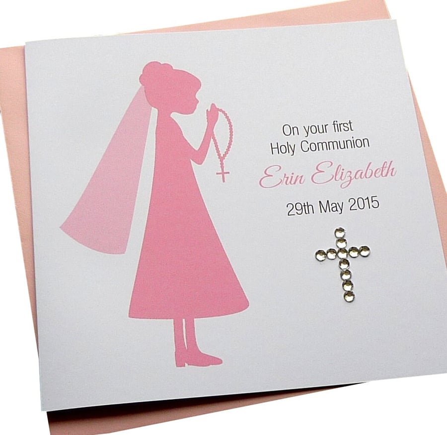 Personalised Handmade First Communion Card Boys or Girls Available
