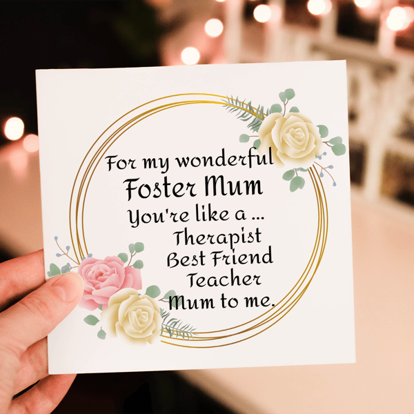 Foster Mum Mother's Day Card, Mum Foster Carer Card, Foster Carer Card