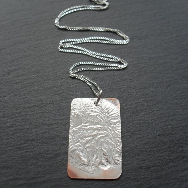 Copper  Pendant With Sterling Silver 