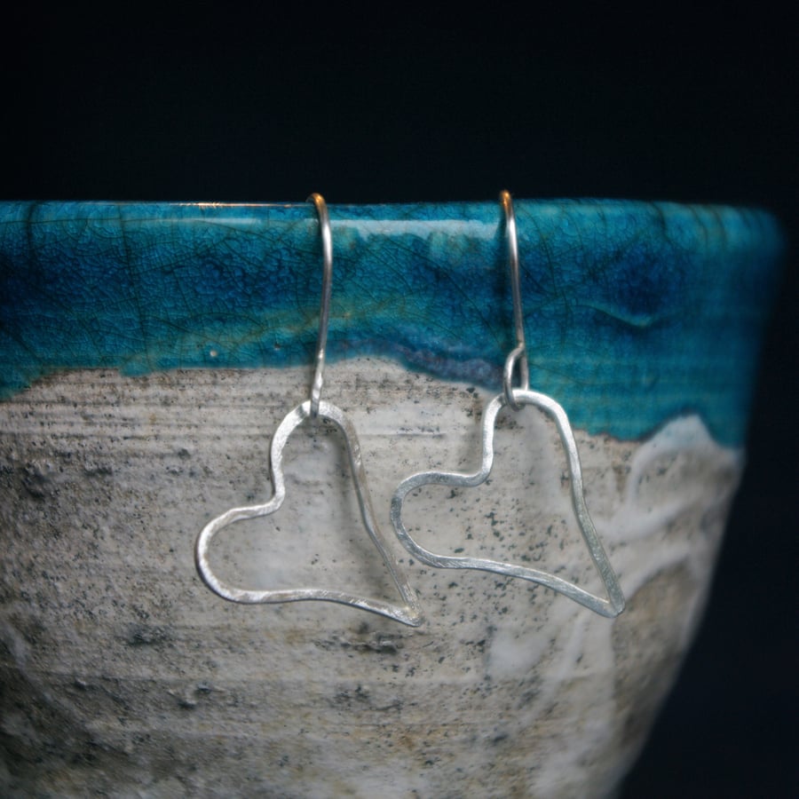Silver Valentine Heart Earrings