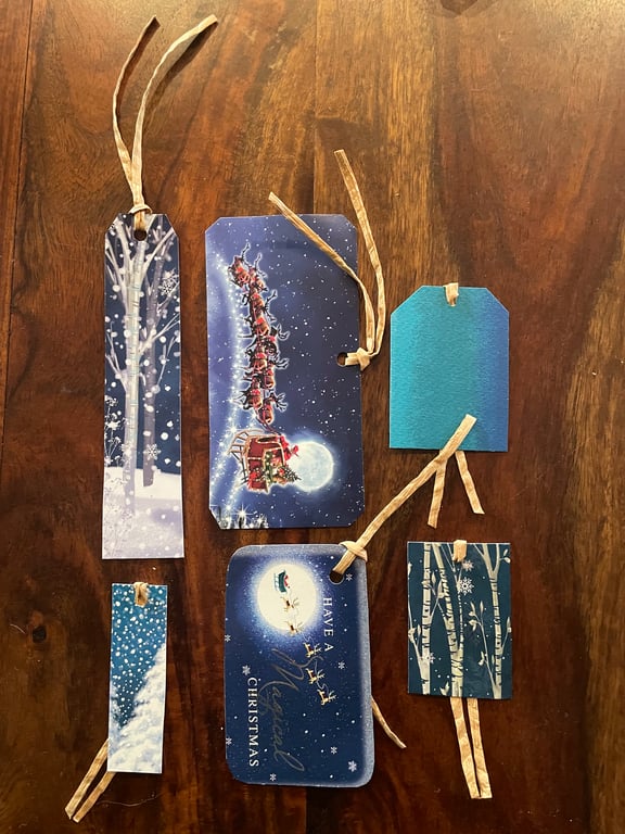 Set of 6 assorted Christmas Tags