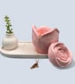 Pink marbled trinket pot with rose lid - handmade jewellery box or keepsake pot - Image 6