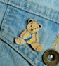 Down Syndrome Awareness Bear Badge, Handmade Support Ribbon Teddy Brooch - Image 3