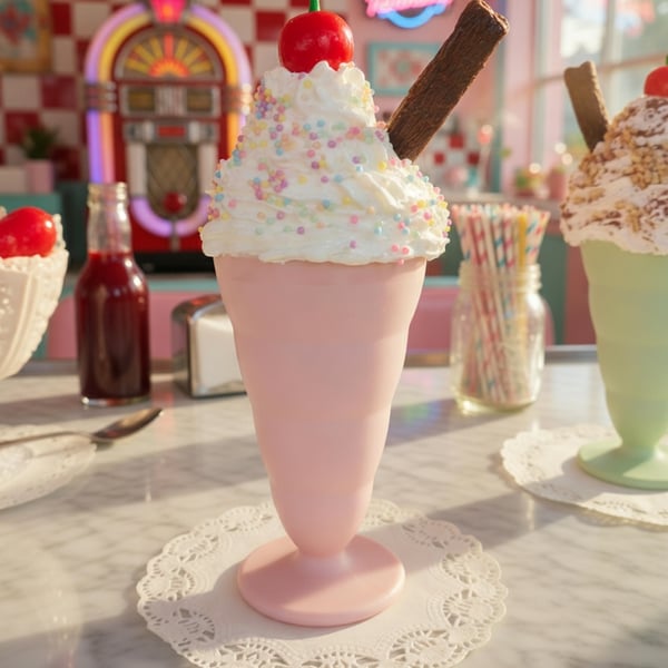 Fake Ice cream sundae with flake, sprinkles & cherry Home decor, Party, shop, T.