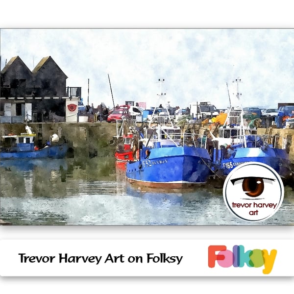 Fishing Boats At Whitstable, 12x8 inch  Fine Art print