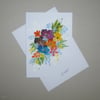 hand painted floral greetings card ( ref FA 319 M2 ) 