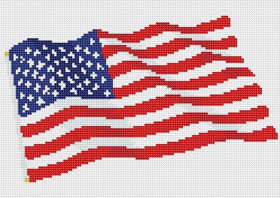 5D DIY USA American Flag Diamond Painting Kit Crystal Embroidery Rhinestone Canv