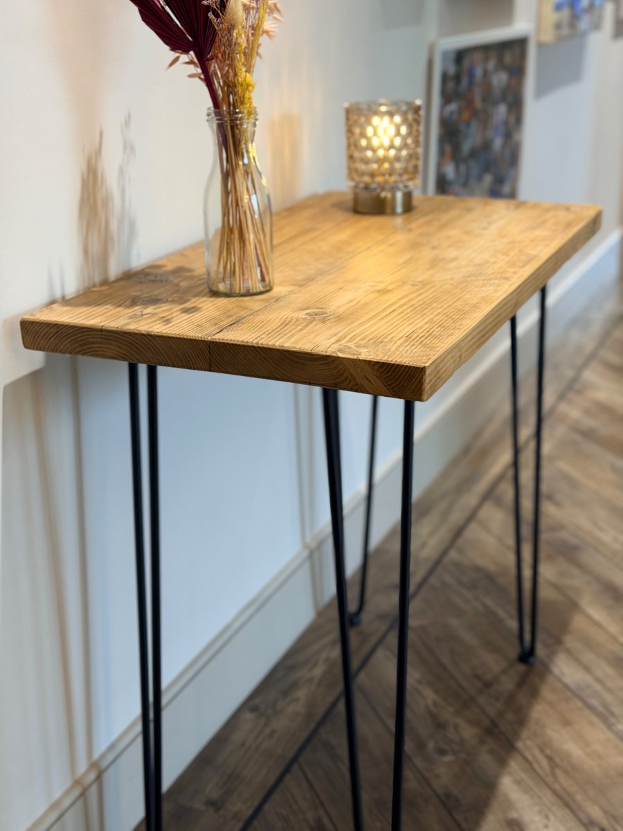 Rustic Desk Console Reclaimed Scaffold Boards Industrial Style Table