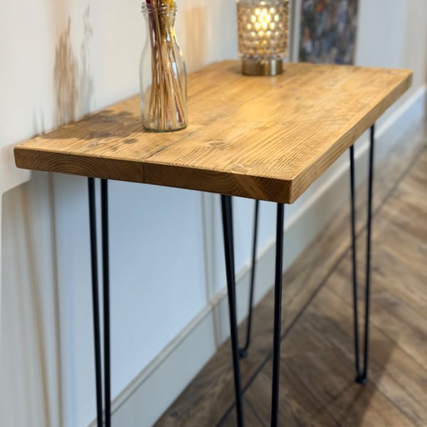 Rustic Desk Console Reclaimed Scaffold Boards Industrial Style Table