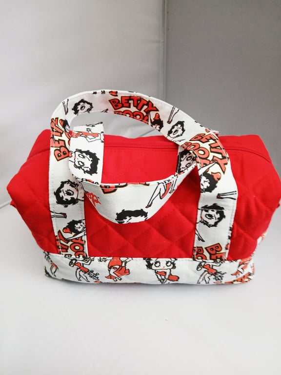 Betty Boop Bag, Quilted, Zipped, Multi Purpose, Make Up , Sewing, Pens, Pencils