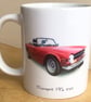 Triumph TR6 1973 - 11oz Ceramic Mug - Plain or Stripe Design - Image 5