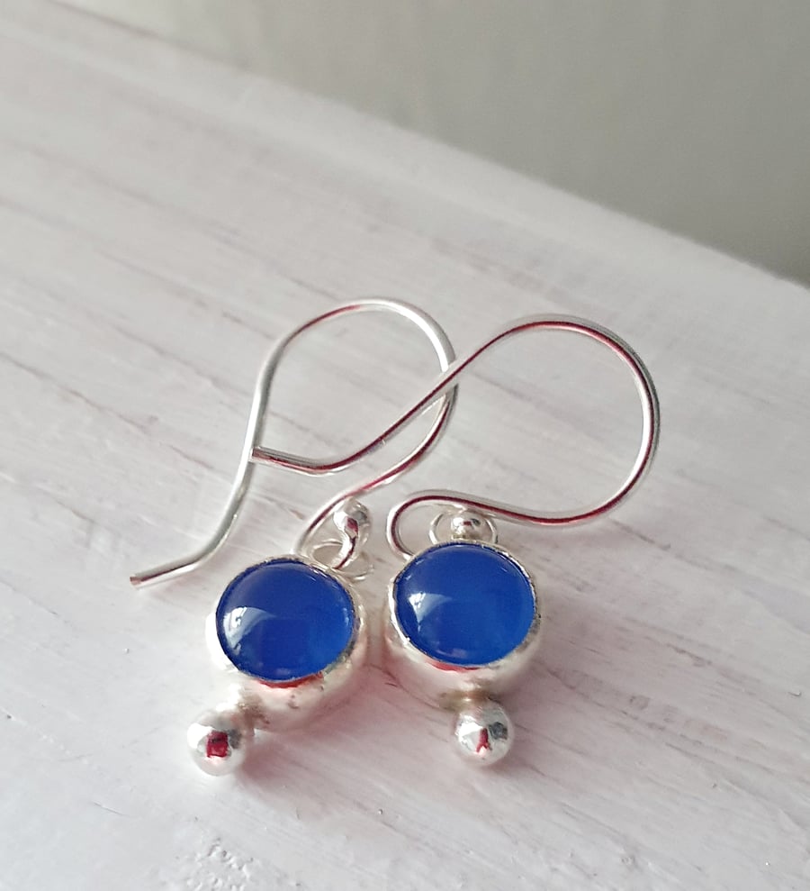 Blue Onyx - recycled sterling silver