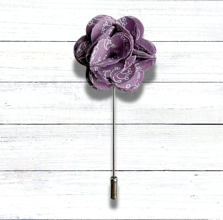 Flower Lapel Pin, Purple Flower, Wedding Buttonhole, Christmas Gift