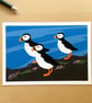 Puffins - bird art print - coastal birds - Image 2