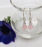 Sterling Silver Rose Quartz and Swarovski Crystal Earrings - Image 2