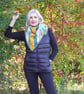 Handmade Nuno Felted Wool and Silk Triangle Scarf – Colourful Patchwork Design