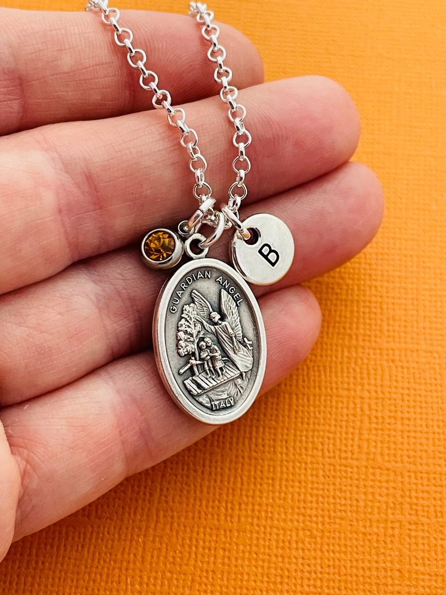 Guardian Angel Holy Medal Necklace