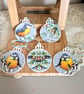 Decoupage set of 5 christmas tree medalions