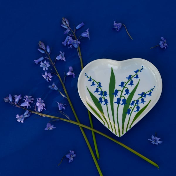 Bluebells Heart Dish - Hand Painted